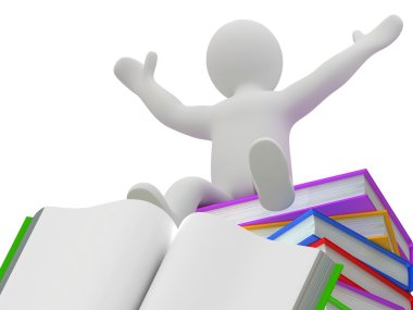 bir yığın kitap kukla