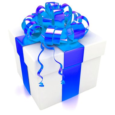 yay ve kurdeleler ile hediye kutusu.