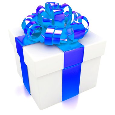 yay ve kurdeleler ile hediye kutusu.