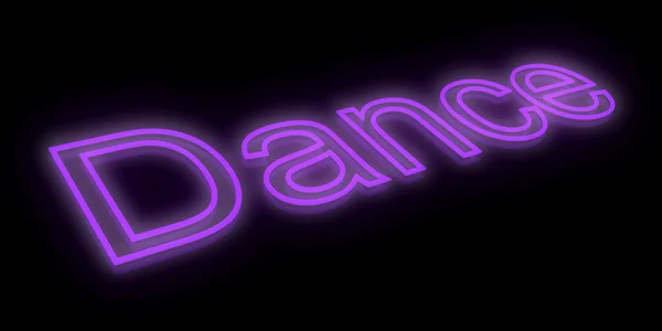 Testo di danza al neon 3D. — Zdjęcie stockowe