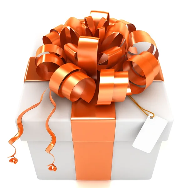 Gift box with bow and ribbons. — Stock Photo, Image