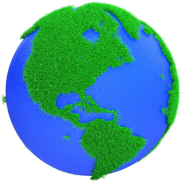 Globe of grass and water isolated — Stock Photo, Image