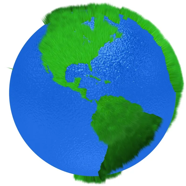 Globus aus Gras und Wasser isoliert — Stockfoto