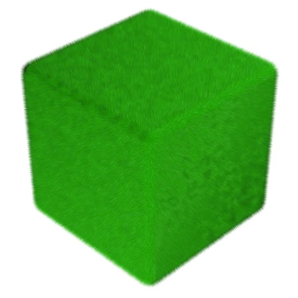 Erba verde / cubo di pelliccia isolato — Foto Stock