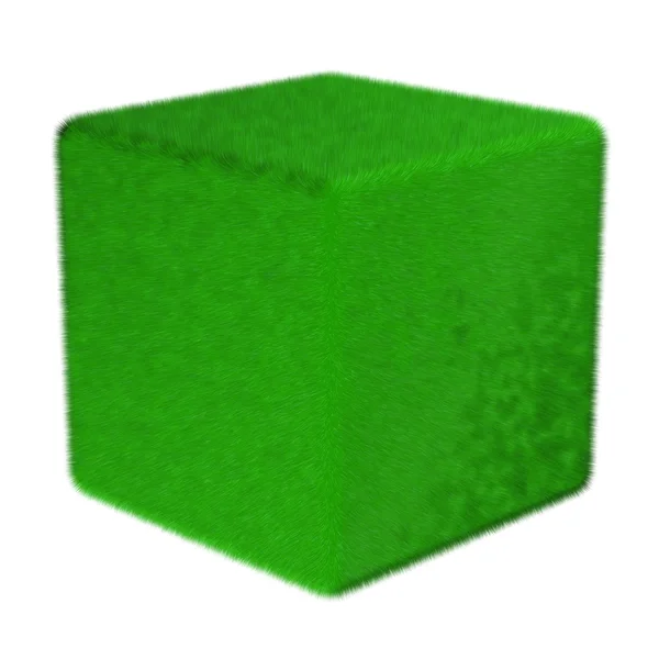 Césped verde / cubo de piel aislado — Foto de Stock