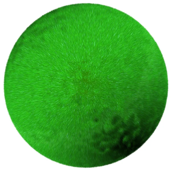 Render of green grass sphere isolated — Stock Photo, Image