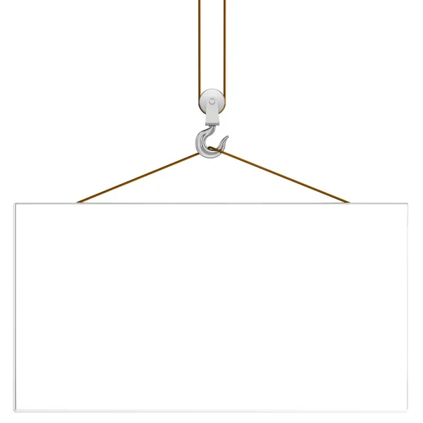 Blank sheet with construction hook — Stock Photo, Image