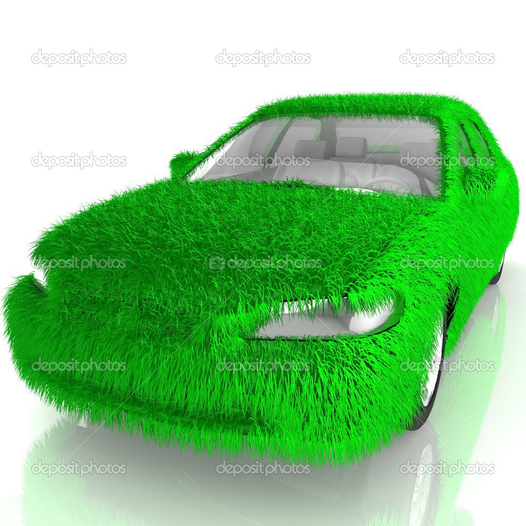 Grass covered car - eco green transport