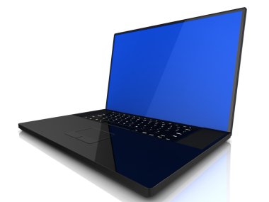 dizüstü bilgisayar beyaz arkaplanda izole edildi
