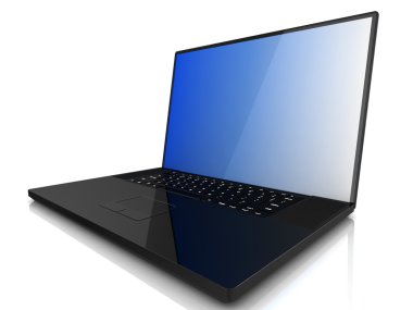 dizüstü bilgisayar beyaz arkaplanda izole edildi
