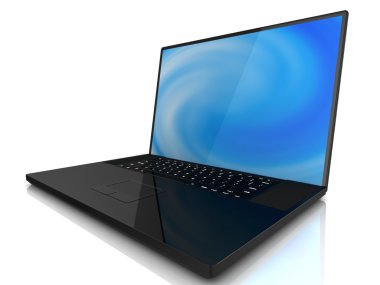 dizüstü bilgisayar beyaz arkaplanda izole edildi