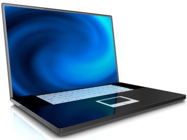 dizüstü bilgisayar beyaz arkaplanda izole edildi