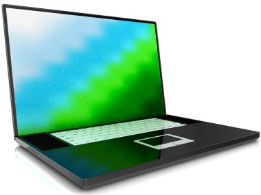 dizüstü bilgisayar beyaz arkaplanda izole edildi