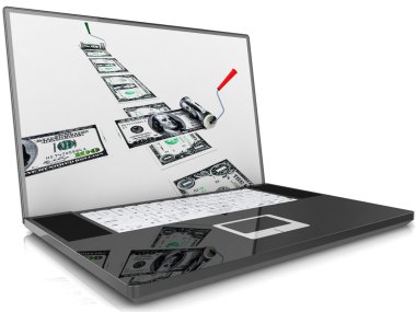 dizüstü bilgisayar beyaz arkaplanda izole edildi