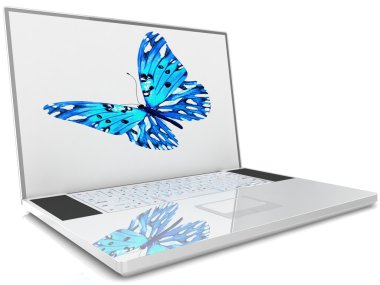 Dizüstü bilgisayar beyazda izole edildi