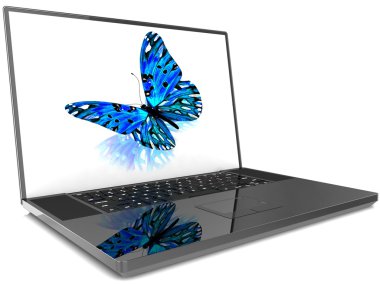 Dizüstü bilgisayar beyazda izole edildi