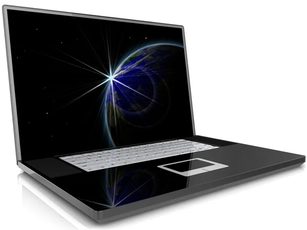 Laptop isoliert auf weißem Hintergrund — Stockfoto