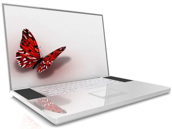 Laptop aislado en blanco — Foto de Stock