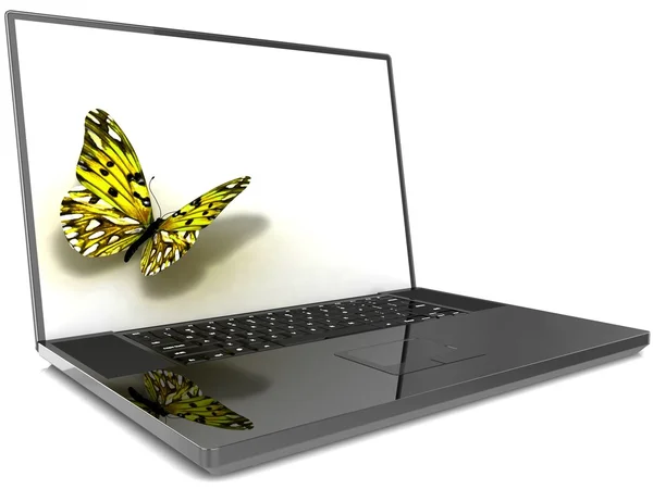 Laptop isolerad på vitt — Stockfoto