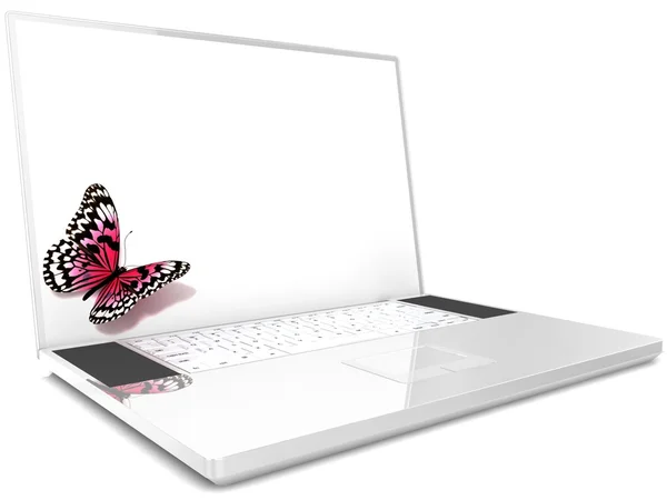 Laptop geïsoleerd op wit — Stockfoto