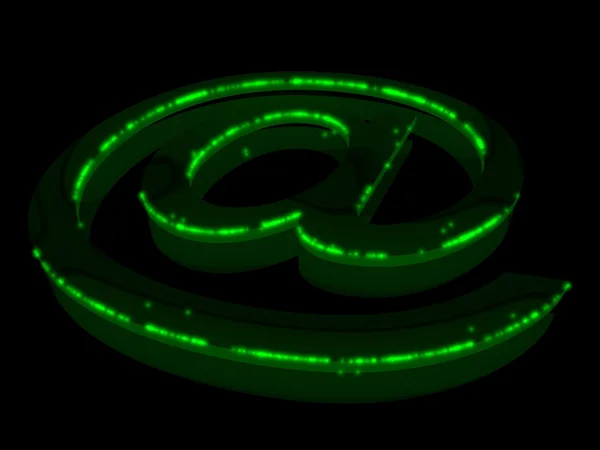 E-mail streszczenie symbol neon light — Zdjęcie stockowe