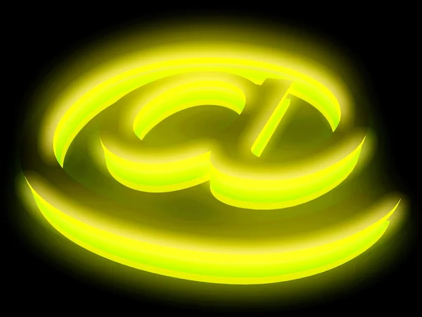 Abstraktes E-Mail-Symbol im Neonlicht — Stockfoto