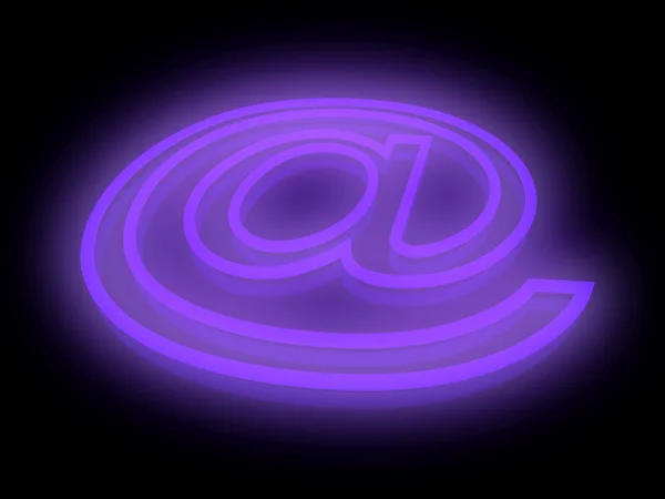 Simbolo astratto e-mail in luce al neon — Foto Stock