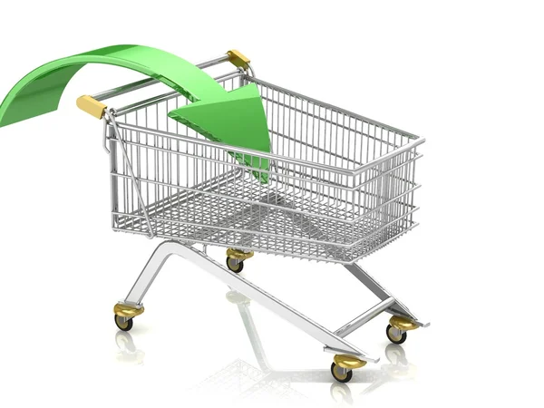 Shopping cart with arrow — Stock Photo, Image