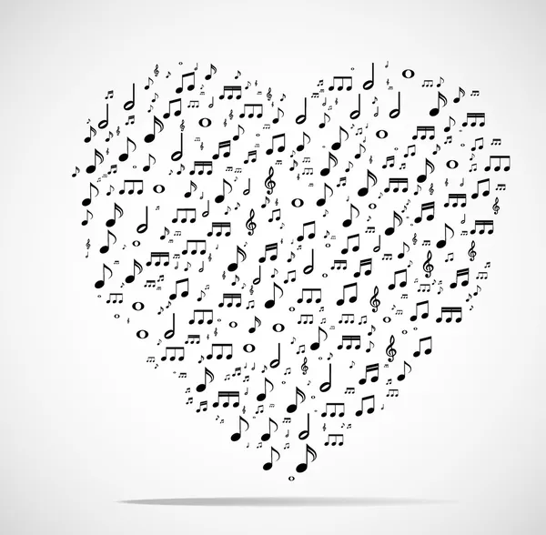 Résumé fond de coeur musical — Image vectorielle