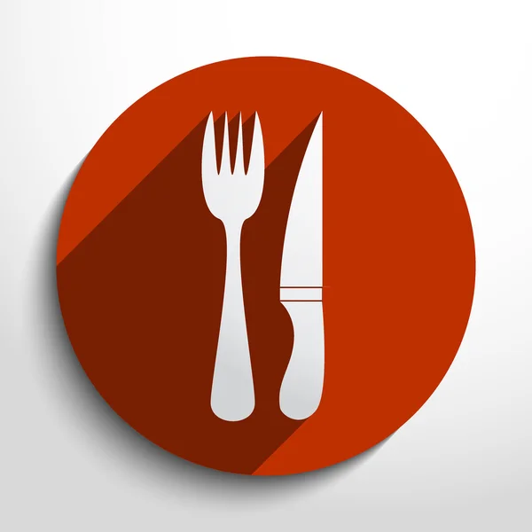 Vector disware and cutlery web icon — Stock Vector