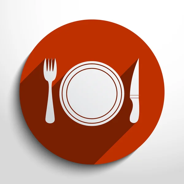 Vector disware and cutlery web icon — Stock Vector