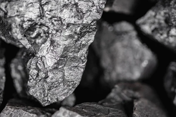 Macro texture charbon noir anthracite grande quantité pour le mien — Photo