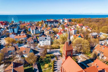 Panorama Havacılık şehri Zelenogradsk Kalininingrad Rusya Baltık Denizi yaz günü