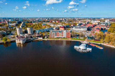 Hava manzaralı şehir Kaliningrad Rusya Yazın güneşli bir gün