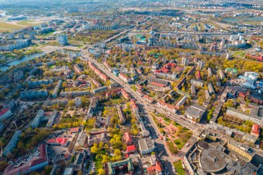 Hava manzaralı şehir Kaliningrad Rusya Yazın güneşli bir gün