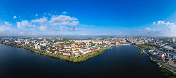 Tataristan Rusya 'sı Kazan cumhuriyetinin panoramik hava manzarası, Tatar yerleşimi — Stok fotoğraf