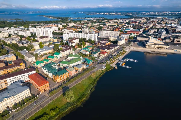 Tataristan Rusya 'sı Kazan cumhuriyetinin panoramik hava manzarası, Tatar yerleşimi — Stok fotoğraf