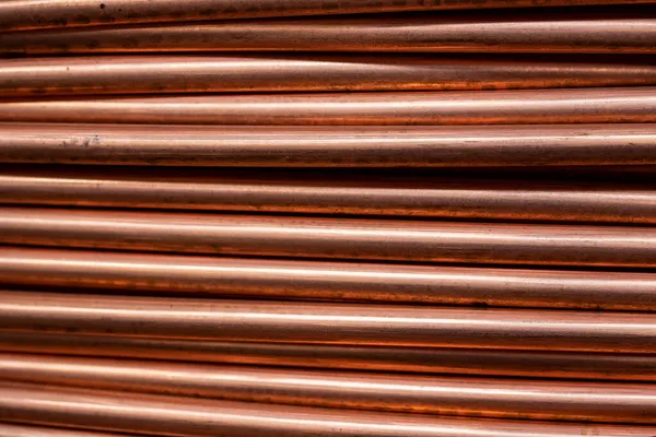 Closeup copper cable coil background texture, industry factory — Stock Photo, Image