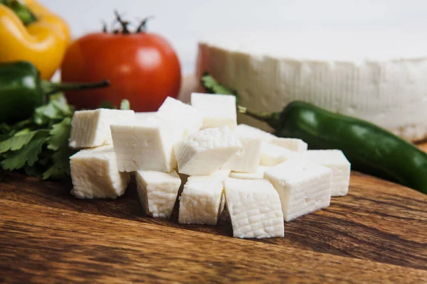 Queso Panela Blanco Mexicano Con Ingredientes Frescos México América Latina —  Fotos de Stock