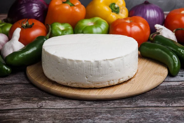 Queso Panela Blanco Mexicano Con Ingredientes Frescos México América Latina —  Fotos de Stock