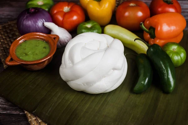 Queso Oaxaca Mexicano Con Ingredientes Frescos México América Latina —  Fotos de Stock