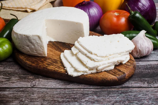 Queso Panela Blanco Mexicano Con Ingredientes Frescos México América Latina —  Fotos de Stock