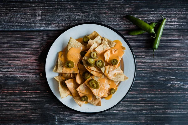 Mexican Nachos Chips American Cheese Beer Traditional Food Mexico Latin — ストック写真