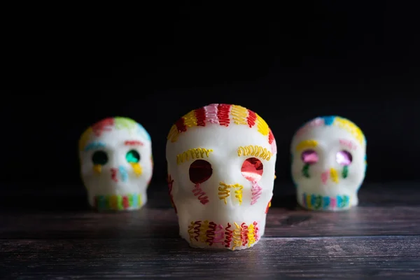 Μεξικάνικη Ζάχαρη Κρανίο Παράδοση Για Την Ημέρα Των Νεκρών Στο — Φωτογραφία Αρχείου