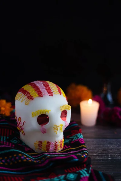 Mexikanischer Zuckerschädel Traditionell Zum Tag Der Toten Mexiko — Stockfoto