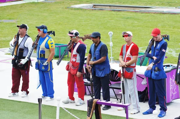 Dupla Trap Shooting döntős — Stock Fotó