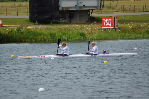 Feminino caiaque duplo 500m medalhistas de ouro — Fotografia de Stock