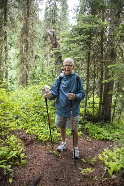 Senior homme actif randonnée — Photo