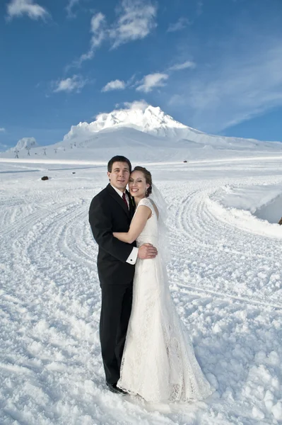 雪の冬の結婚式 — ストック写真