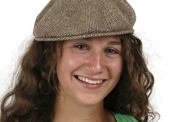 Teenage girl in ivy cap — Stock Photo, Image